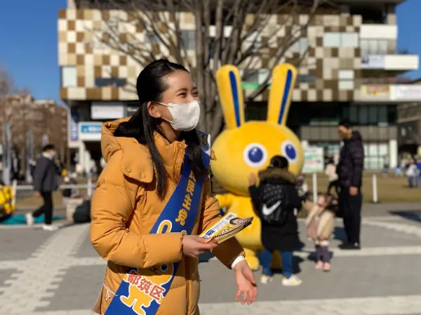 初選挙挑戦の時の街頭あいさつ